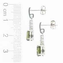 Orecchini in argento con moldavite e zirconi 434Z-2
