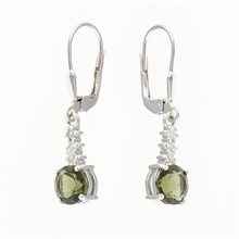 Orecchini in argento con moldavite e zirconi 434Z-4