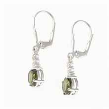 Orecchini in argento con moldavite e zirconi 434Z-4