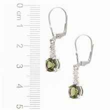 Orecchini in argento con moldavite e zirconi 434Z-4