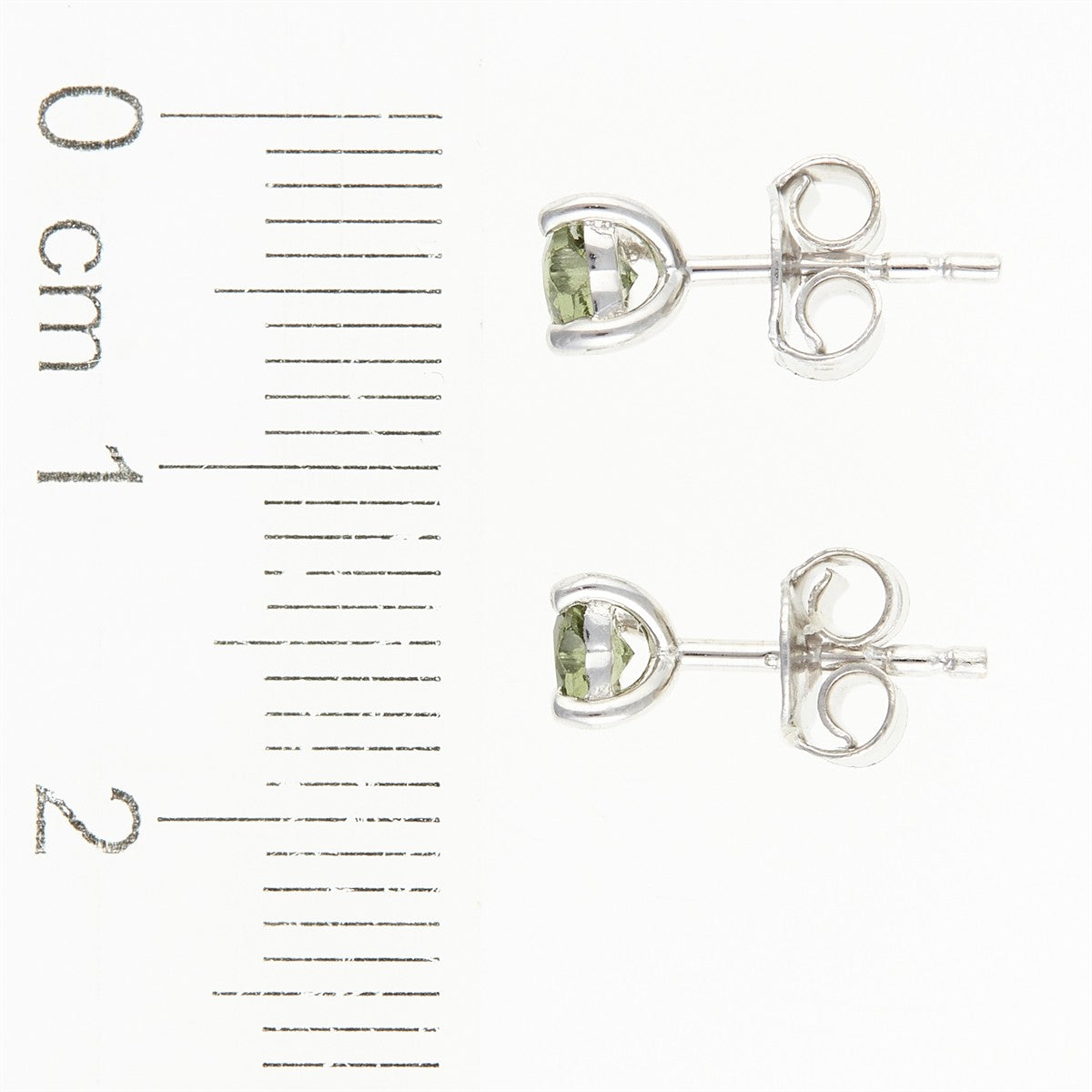 Silver earrings with moldavites -heart - 481-2