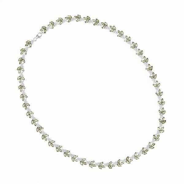 Collana in argento con zirconi Moldaviti 101