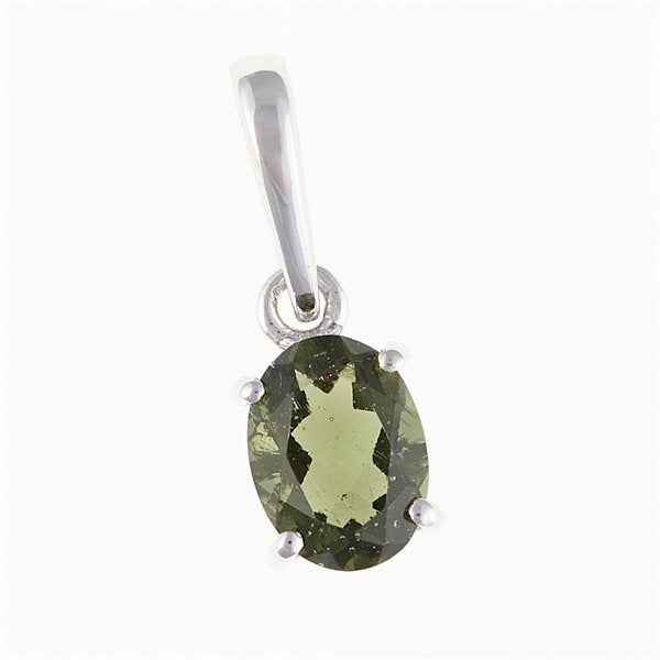 Silver pendant with moldavite 044
