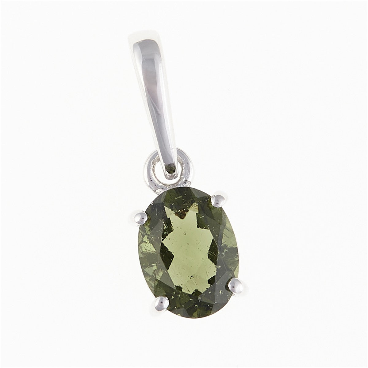 Silver pendant with moldavite 044