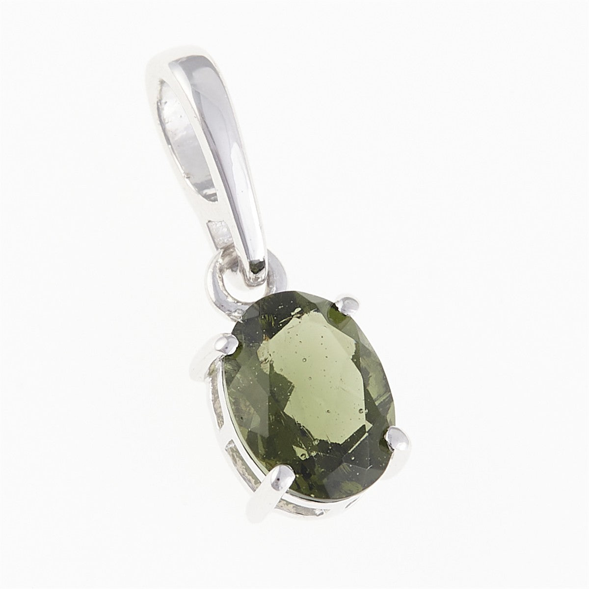 Silver pendant with moldavite 044