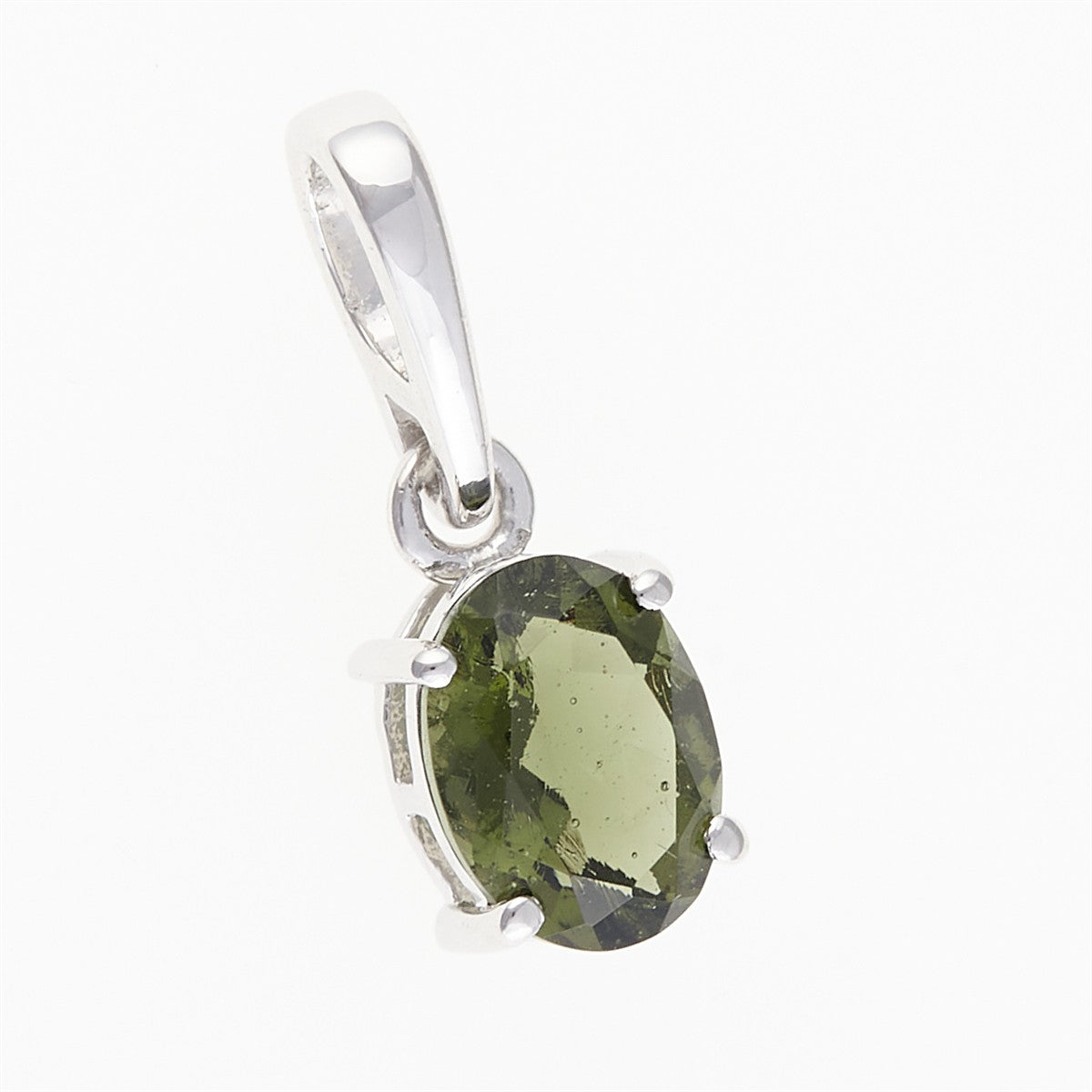 Silver pendant with moldavite 044