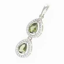 Silver pendant with moldavite and cubic zirconia 049Z