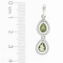 Silver pendant with moldavite and cubic zirconia 049Z