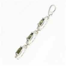 Silver pendant with moldavite and cubic zirconia 050Z