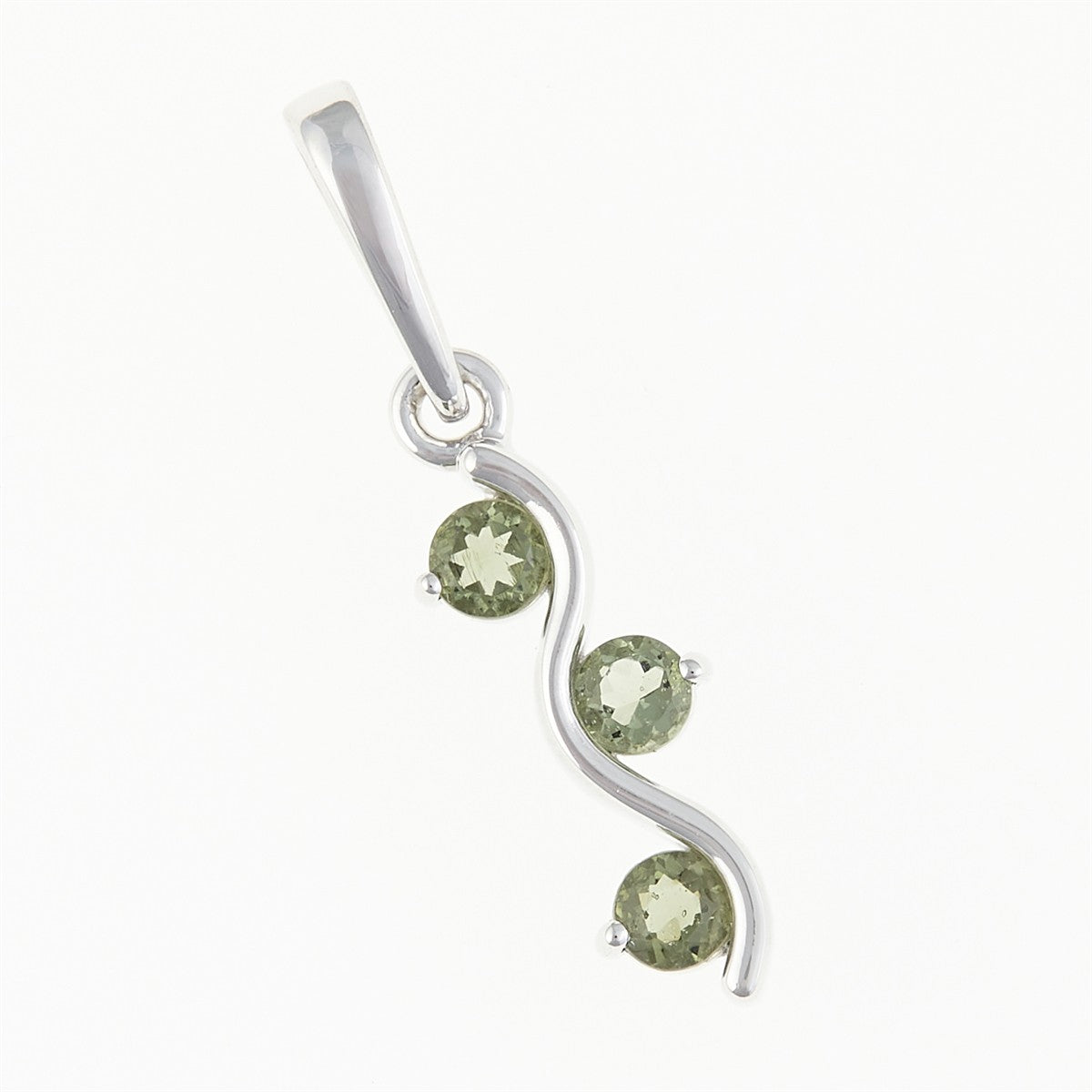 Silver pendant with moldavites 097