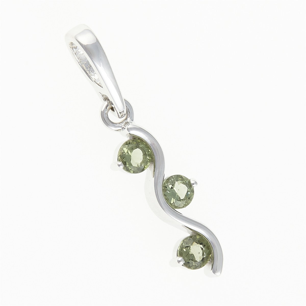 Silver pendant with moldavites 097