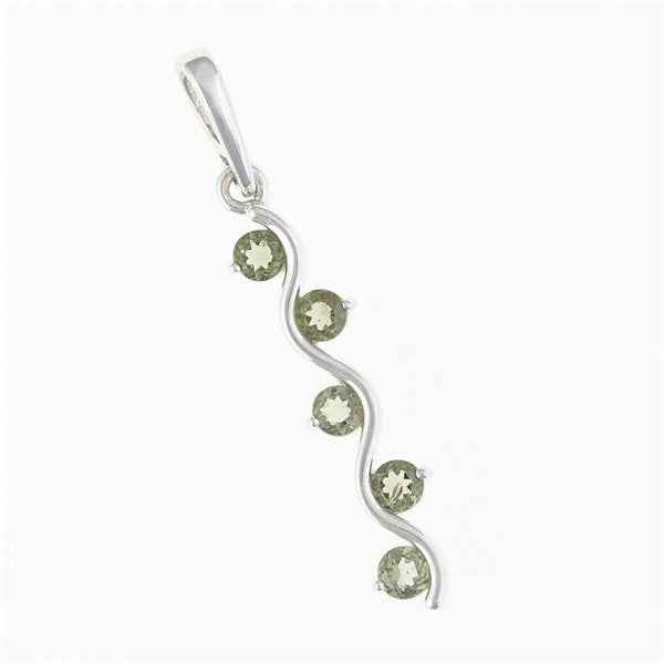 Silver pendant with moldavites 098