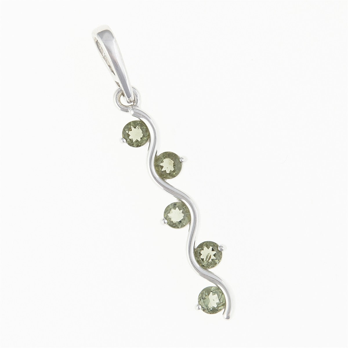 Silver pendant with moldavites 098