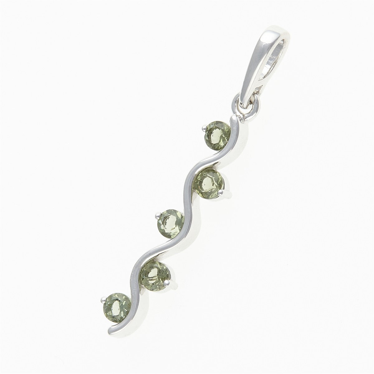 Silver pendant with moldavites 098