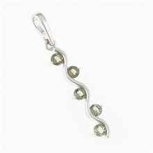 Silver pendant with moldavites 098