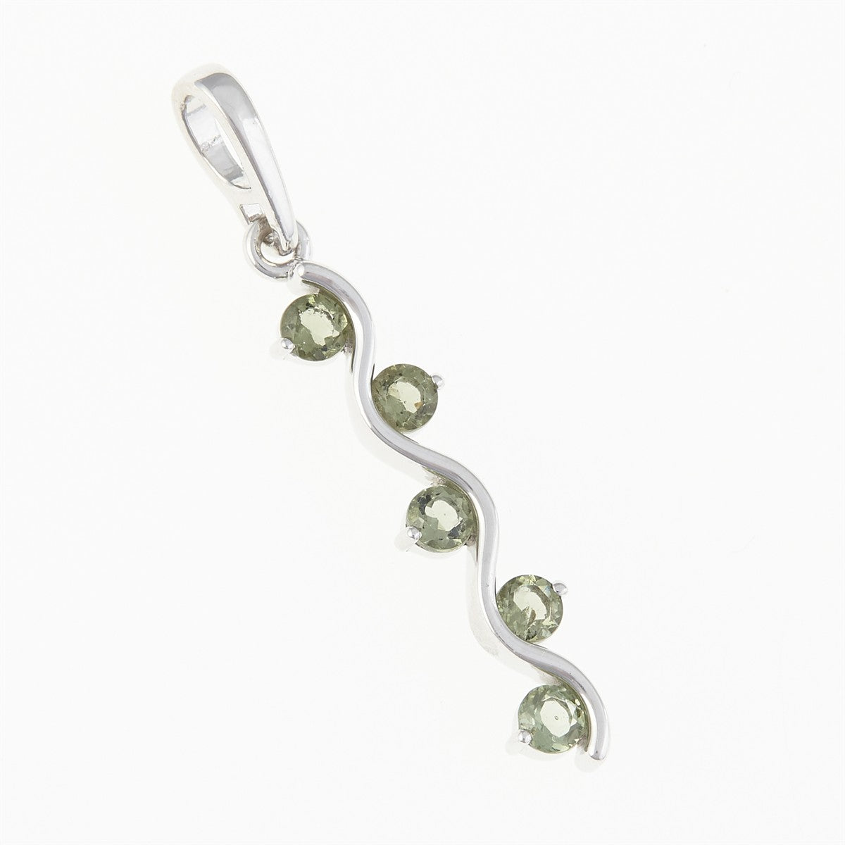 Silver pendant with moldavites 098
