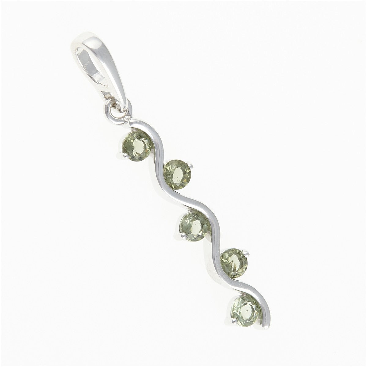 Silver pendant with moldavites 098