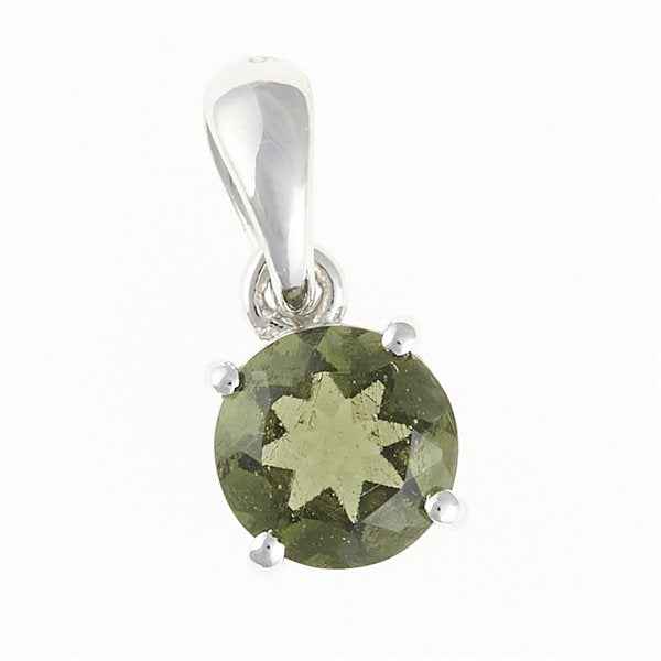 Silver pendant with moldavite 107