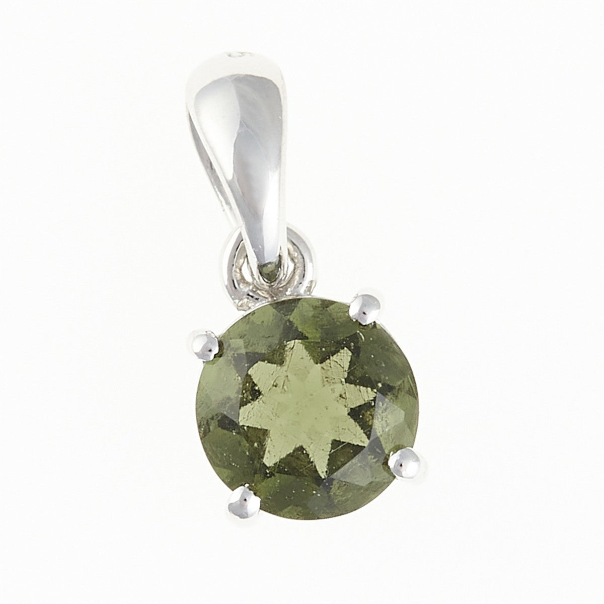 Silver pendant with moldavite 107