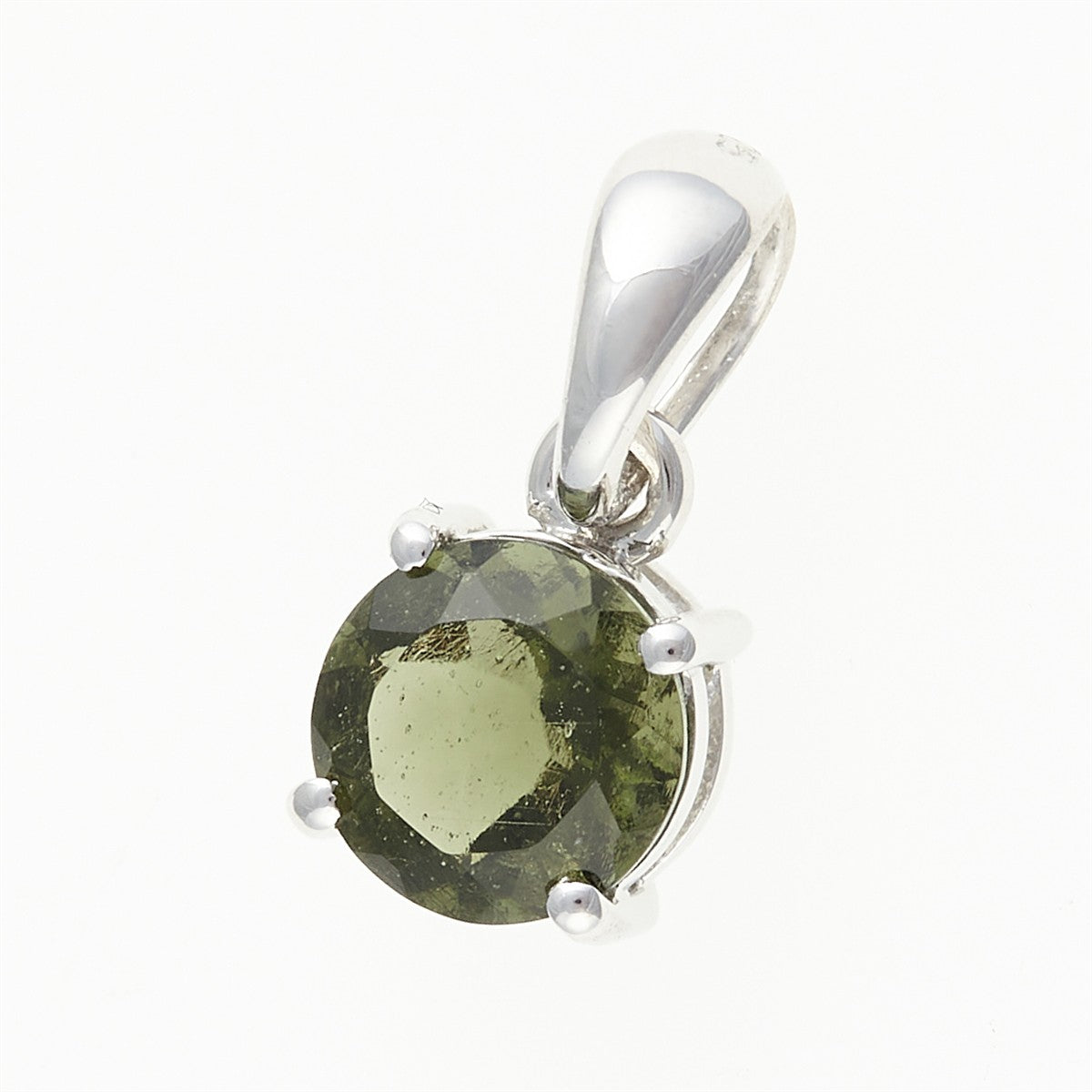 Silver pendant with moldavite 107