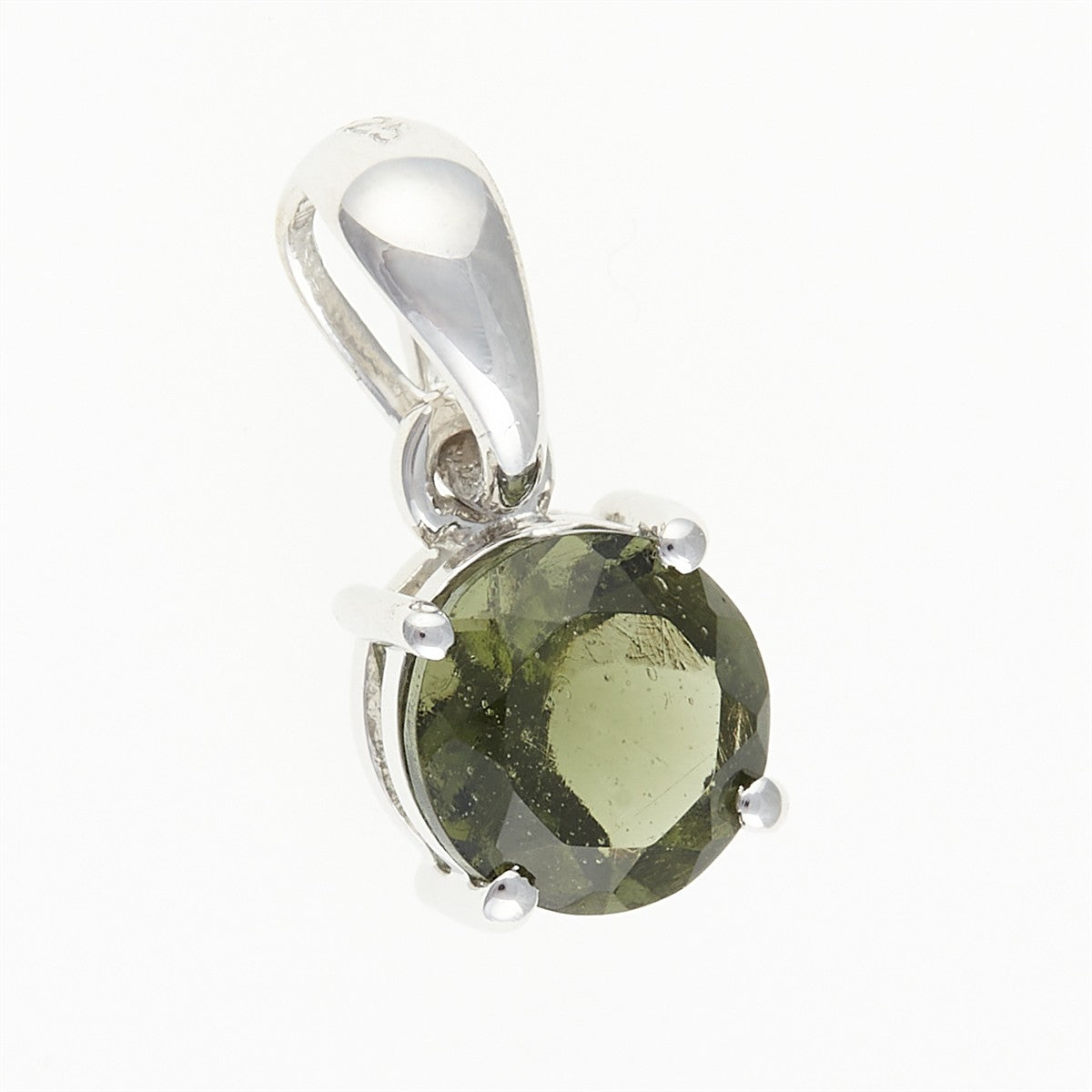 Silver pendant with moldavite 107