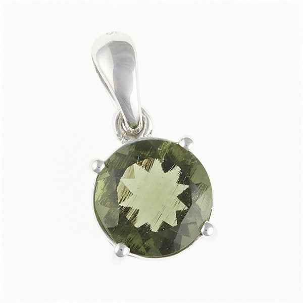 Silver pendant with moldavite 108