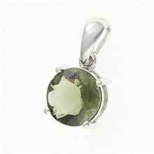 Silver pendant with moldavite 108