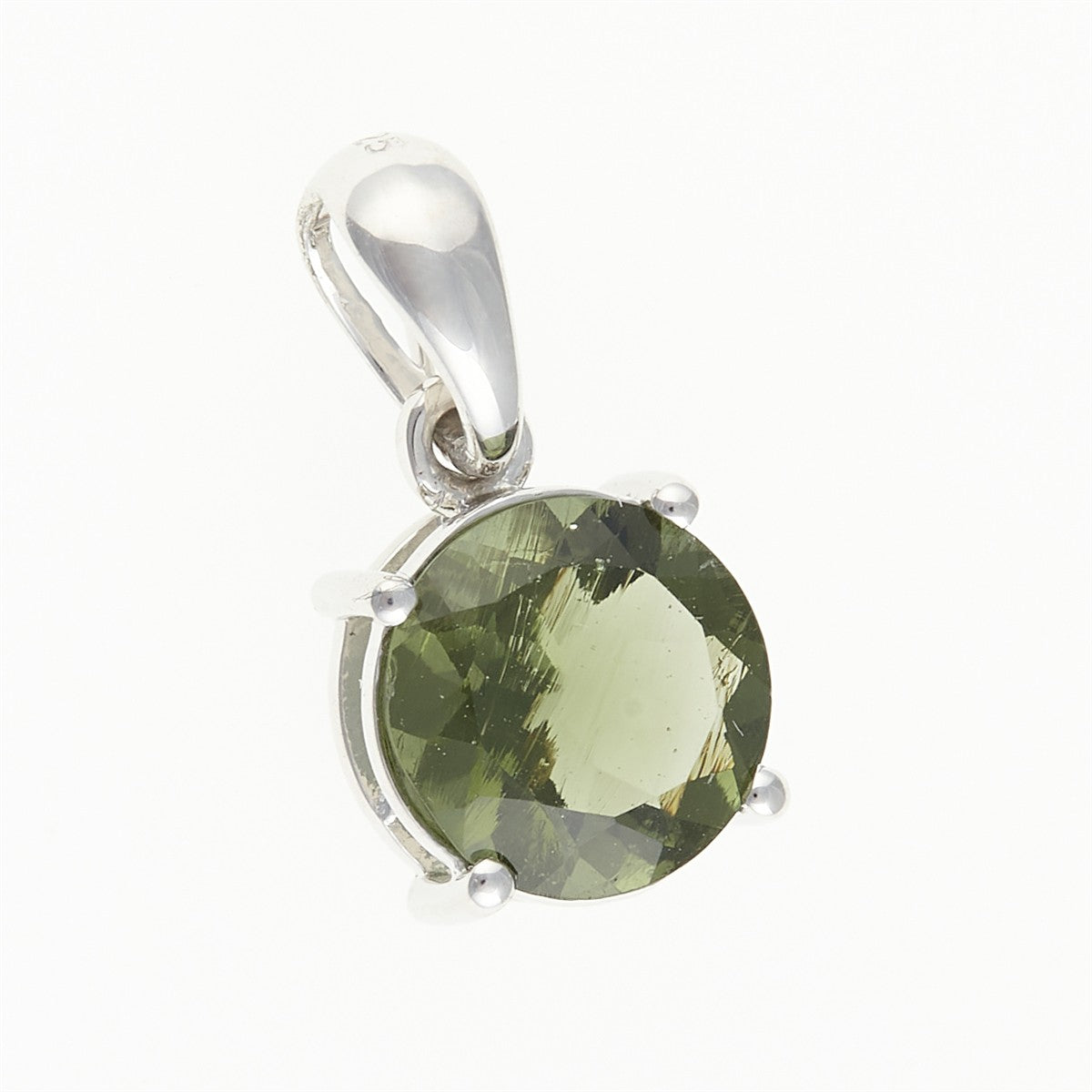 Silver pendant with moldavite 108