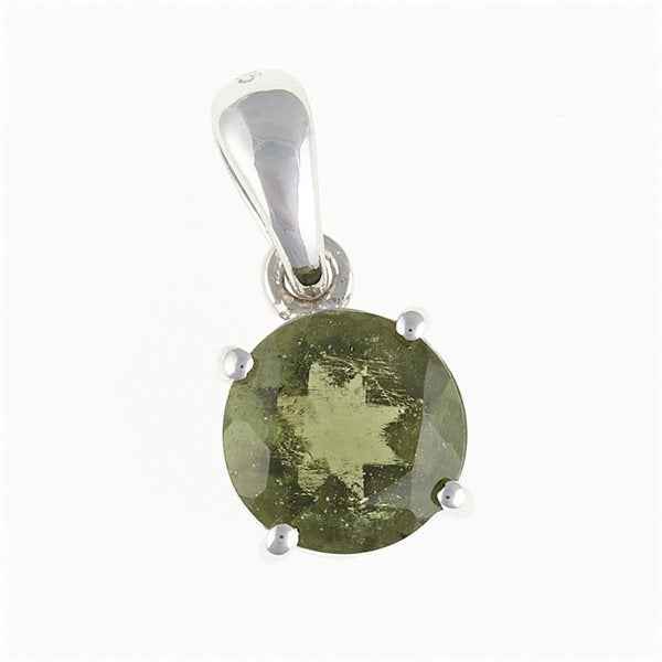Silver pendant with moldavite 109