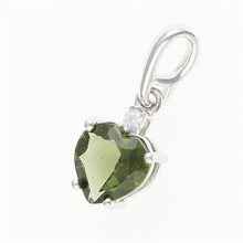 Ciondolo in argento con moldavite e zirconi 110Z