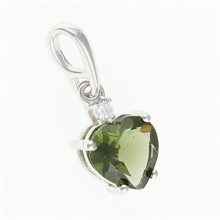 Ciondolo in argento con moldavite e zirconi 110Z