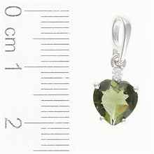 Ciondolo in argento con moldavite e zirconi 110Z