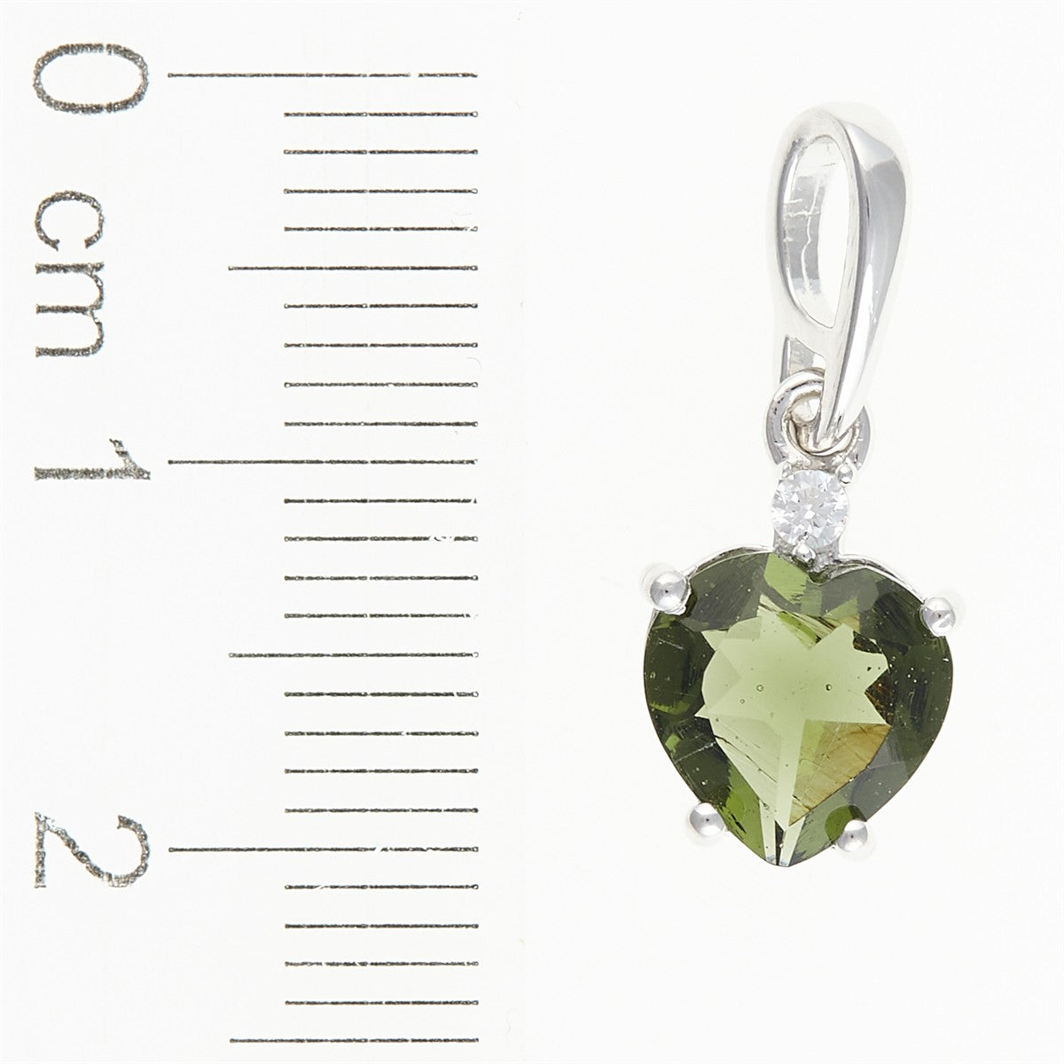 Silver pendant with moldavite and cubic zirconia 110Z