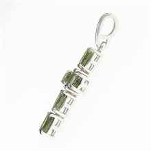 Silver pendant with moldavites - cross 145