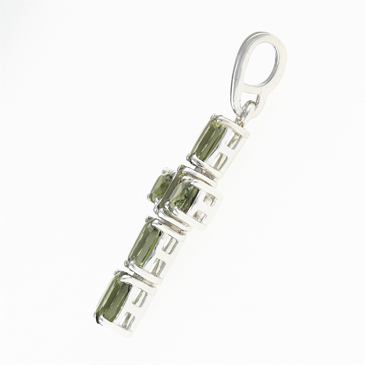 Silver pendant with moldavites - cross 145