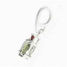 Silver pendant with moldavite and garnets - heart 150G