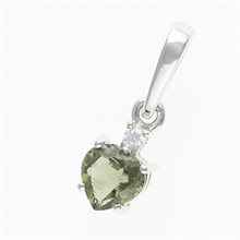 Ciondolo in argento con moldavite e zirconi 150Z