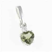 Ciondolo in argento con moldavite e zirconi 150Z