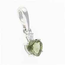 Ciondolo in argento con moldavite e zirconi 150Z