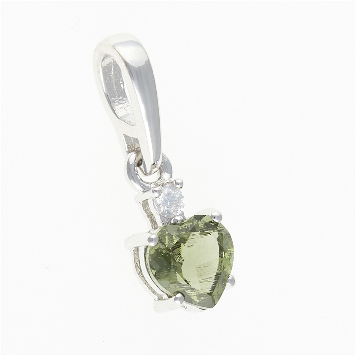 Silver pendant with moldavite and cubic zirconia 150Z