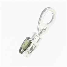 Ciondolo in argento con moldavite e zirconi 150Z