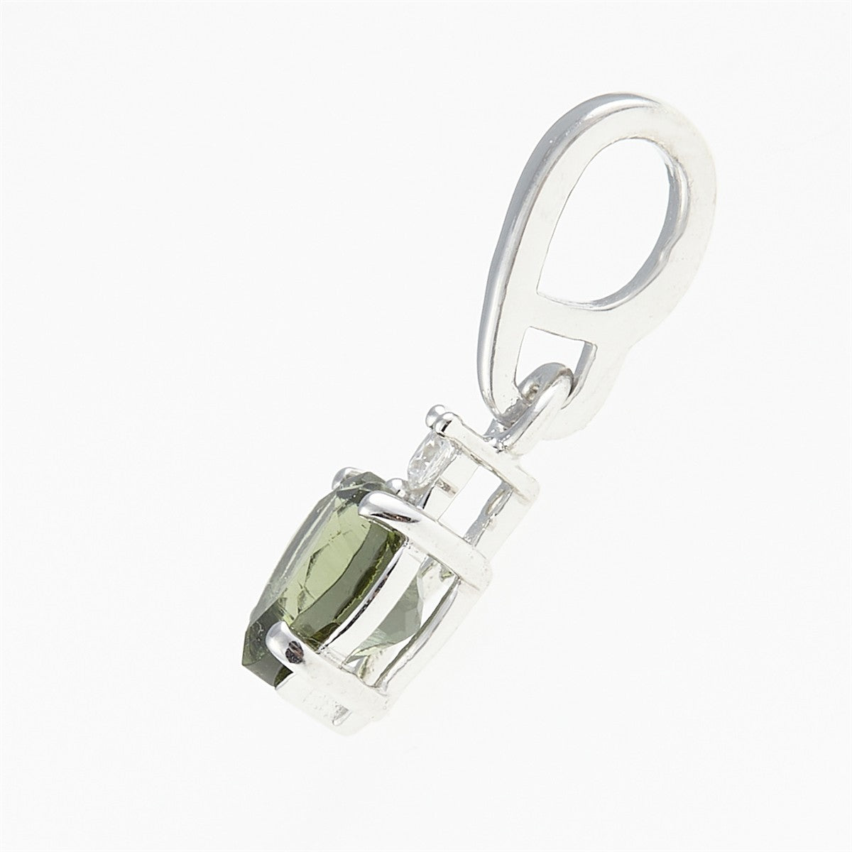 Silver pendant with moldavite and cubic zirconia 150Z