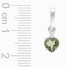 Ciondolo in argento con moldavite e zirconi 150Z
