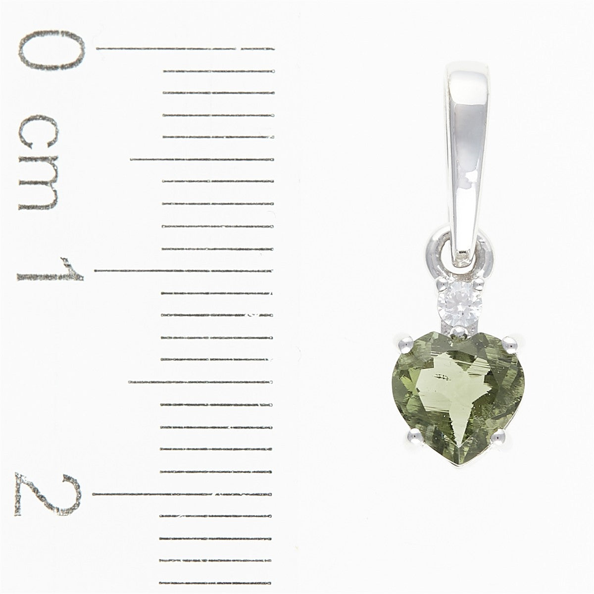 Silver pendant with moldavite and cubic zirconia 150Z