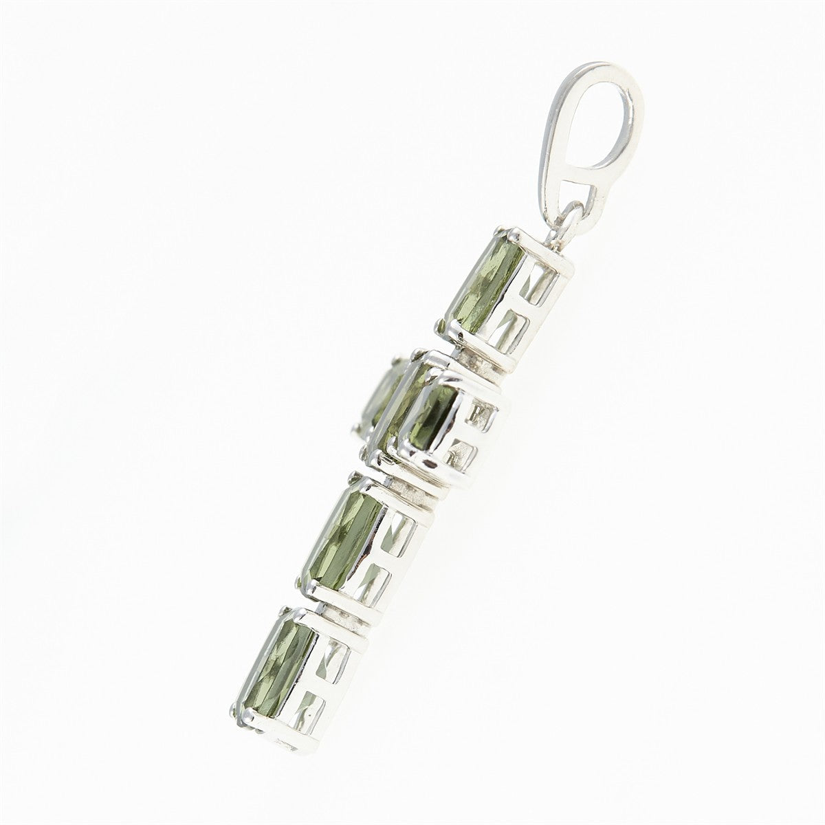 Silver pendant with moldavites - cross 158