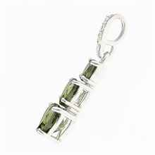 Silver pendant with moldavite and cubic zirconia - heart 228Z