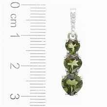 Silver pendant with moldavite and cubic zirconia - heart 228Z