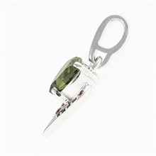 Silver pendant with moldavite and garnets 265G