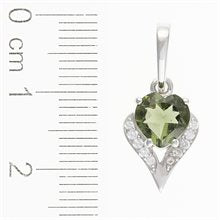 Silver pendant with moldavite and cubic zirconia 265Z
