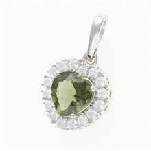 Ciondolo in argento con moldavite e zirconi 274Z